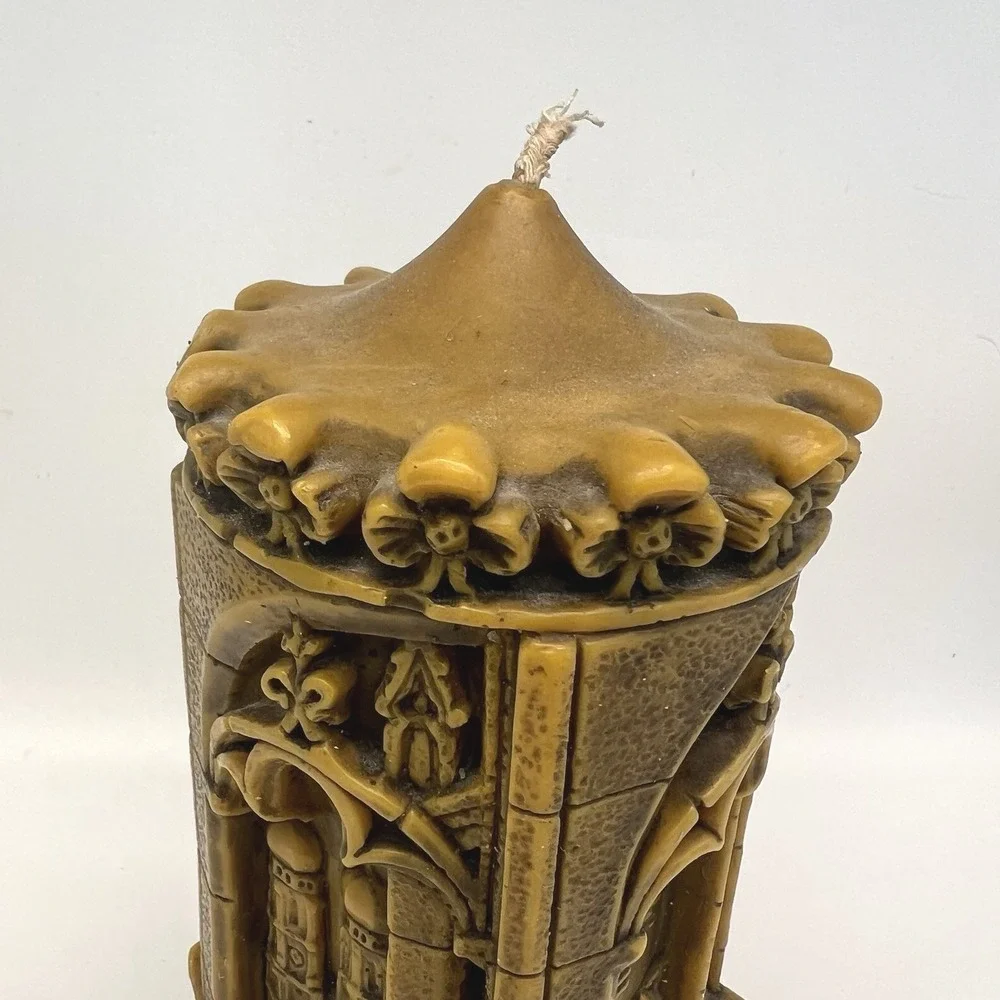 Vintage 1972 Germany Olympic Munich Relief Sculptural Hand Carved Candle